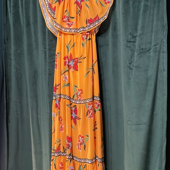 Lulus Cancun Cutie Yellow Floral Print Off-the-Shoulder Maxi Dress - Picture 2 of 7